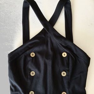 NWOT Material Girl Black Halter Neck Jumpsuit, Size: S